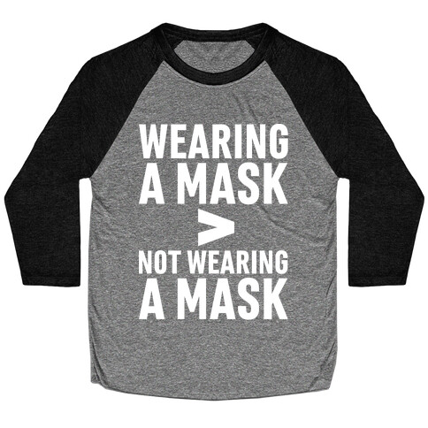 Wearing A Mask > Not Wearing A Mask White Print Baseball Tee