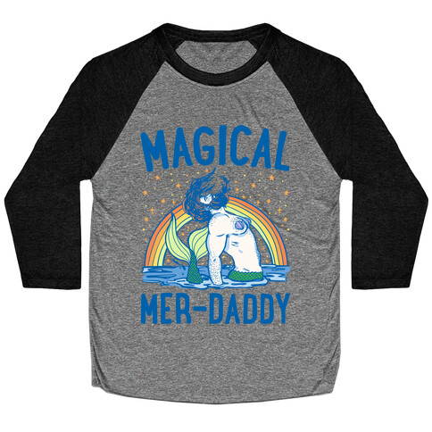 Magical Mer-Daddy White Print Baseball Tee
