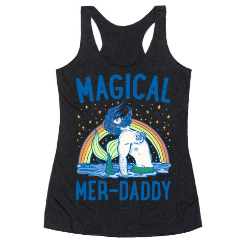 Magical Mer-Daddy White Print Racerback Tank Top