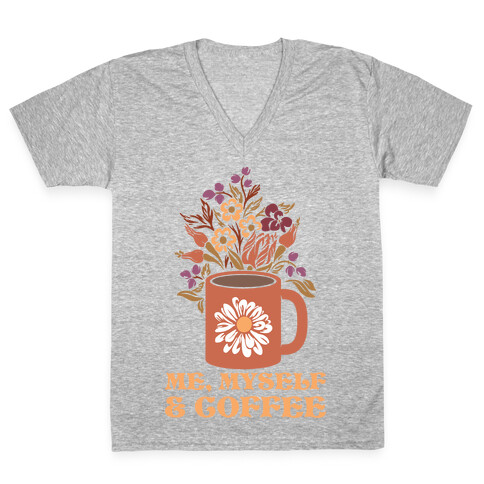 Me Myself and Coffee V-Neck Tee Shirt