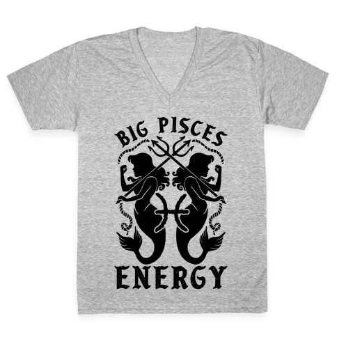 Big Pisces Energy V-Neck Tee Shirt