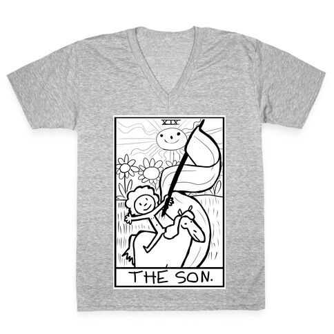 Badly Drawn Tarots: The Sun V-Neck Tee Shirt