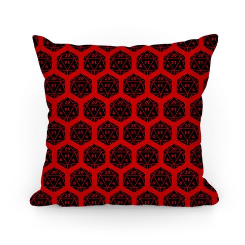 D20 Pillow (Black Dice) Pillow