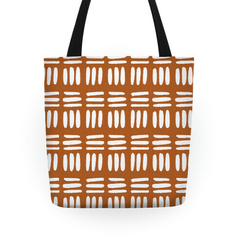 Dashed Lines Rust Boho Pattern Tote