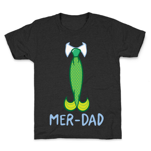 Mer-Dad White Print Kids T-Shirt