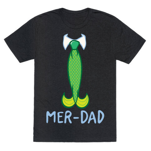 Mer-Dad White Print T-Shirt