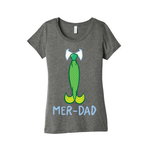 Mer-Dad White Print Womens T-Shirt