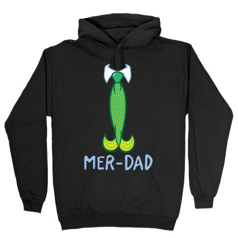 Mer-Dad White Print Hooded Sweatshirt