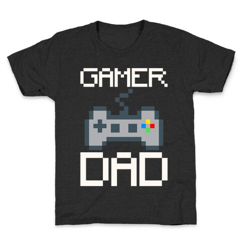 Gamer Dad White Print Kids T-Shirt