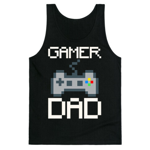 Gamer Dad White Print Tank Top