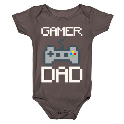 Gamer Dad White Print Baby One-Piece