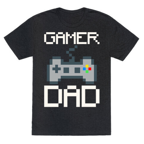 Gamer Dad White Print T-Shirt