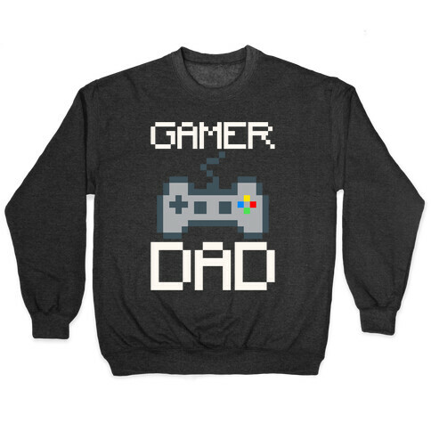 Gamer Dad White Print Pullover