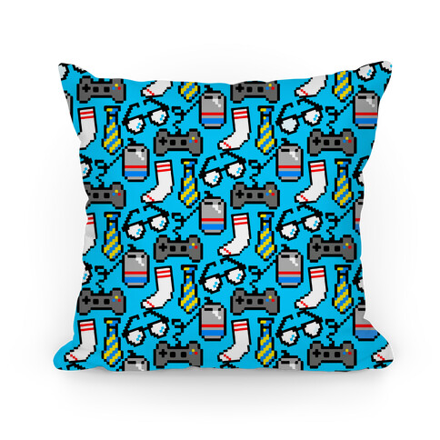 Pixel Gamer Dad Pattern Pillow