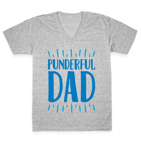 Punderful Dad White Print V-Neck Tee Shirt