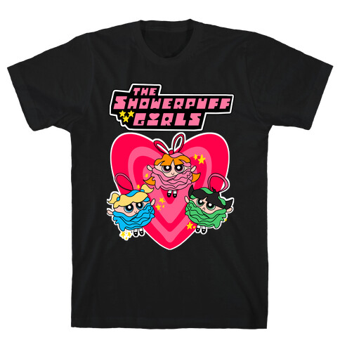 Showerpuff Girls Parody Dark T-Shirt