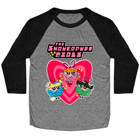 Showerpuff Girls Parody Dark Baseball Tee