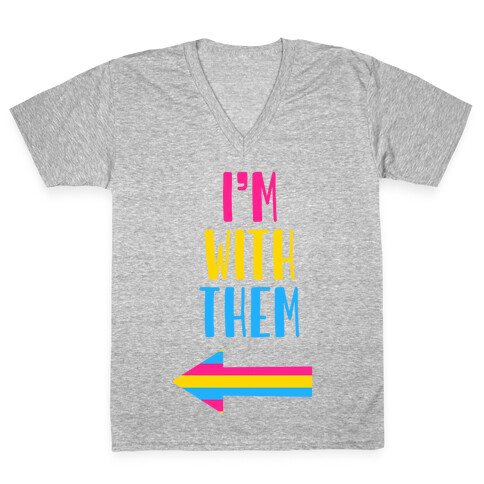 I'm With Them Pan Pride V-Neck Tee Shirt