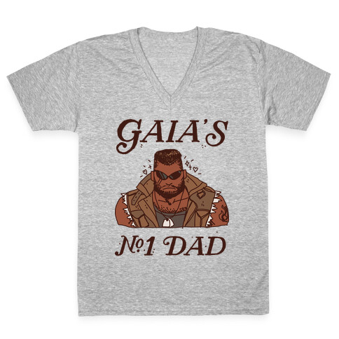 Gaia's Number 1 Dad V-Neck Tee Shirt