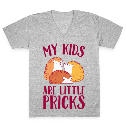 My Kids Are Little Pricks V-Neck Tee Shirt