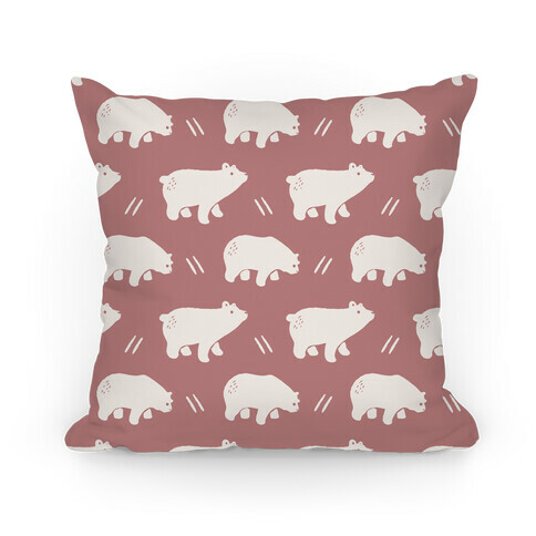 Bear Dusty Rose Boho Pattern Pillow