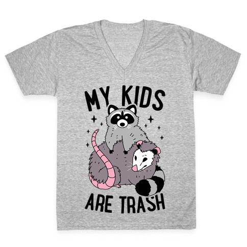 My Kids Are Trash V-Neck Tee Shirt