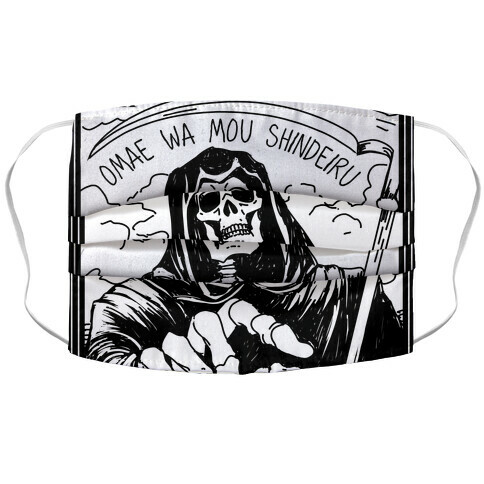 Omae Wa Mou Shindeiru Death Tarot Card Accordion Face Mask