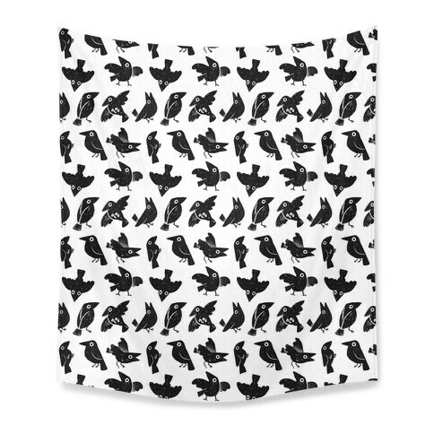 Cute Crow Pattern Tapestry