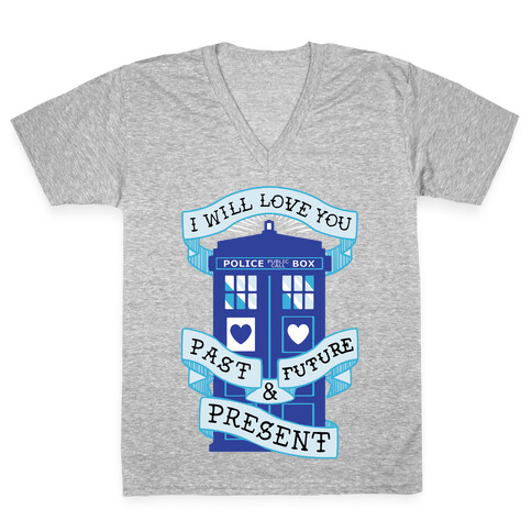 Doctor Who Love Past Future Present V-Neck Tee Shirt