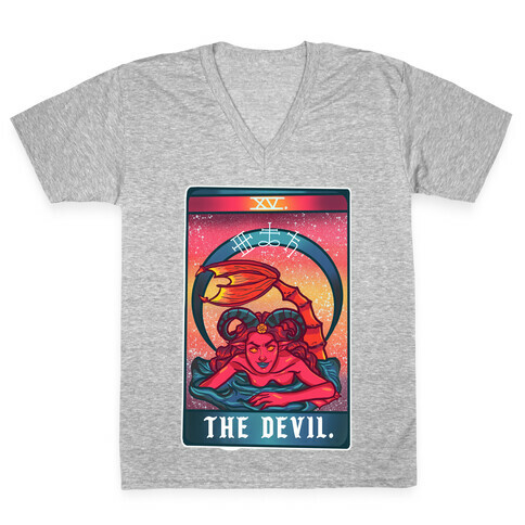 The Devil Siren Tarot V-Neck Tee Shirt