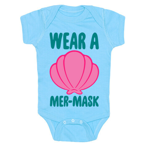 Wear A Mer-Mask White Print Baby One-Piece
