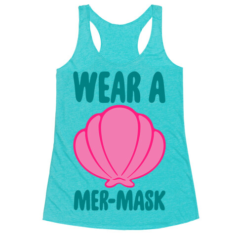 Wear A Mer-Mask White Print Racerback Tank Top