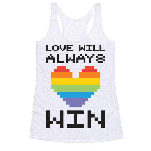 Love Will Always Win Pixel Heart Racerback Tank Top