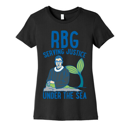 RBG Serving Justice Under The Sea White Print Womens T-Shirt