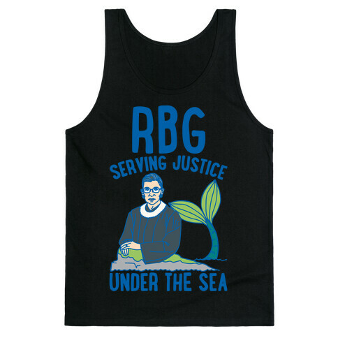 RBG Serving Justice Under The Sea White Print Tank Top