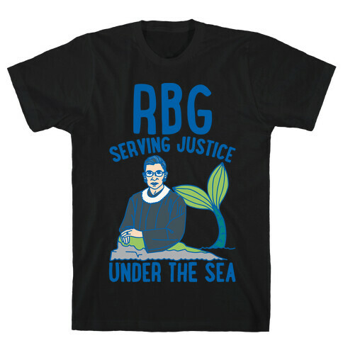 RBG Serving Justice Under The Sea White Print T-Shirt