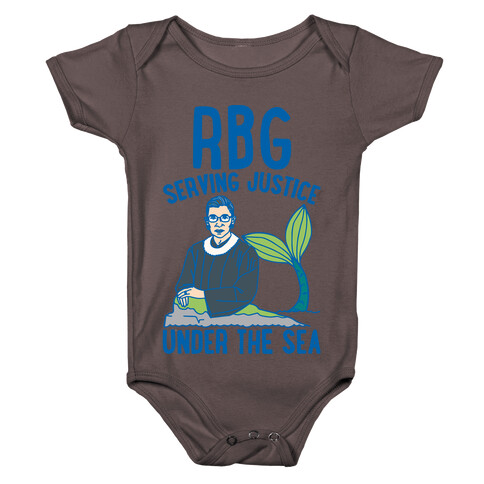 RBG Serving Justice Under The Sea White Print Baby One-Piece