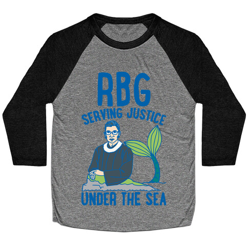 RBG Serving Justice Under The Sea White Print Baseball Tee