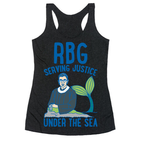 RBG Serving Justice Under The Sea White Print Racerback Tank Top