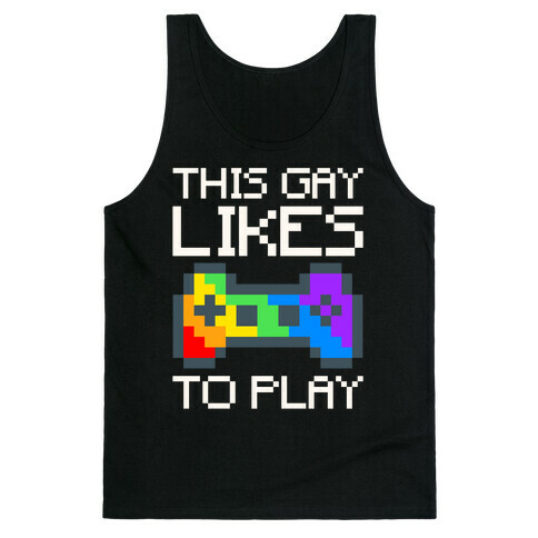This Gay Likes To Play White Print Tank Top