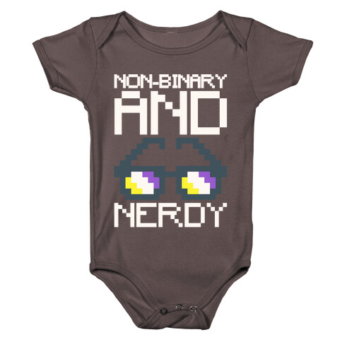 Non-Binary And Nerdy White Print Baby One-Piece