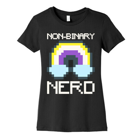Non-Binary Nerd White Print Womens T-Shirt