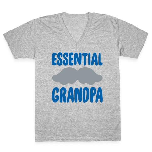 Essential Grandpa White Print V-Neck Tee Shirt