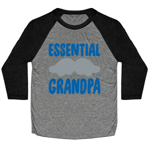 Essential Grandpa White Print Baseball Tee