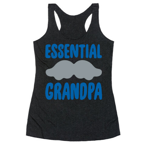 Essential Grandpa White Print Racerback Tank Top