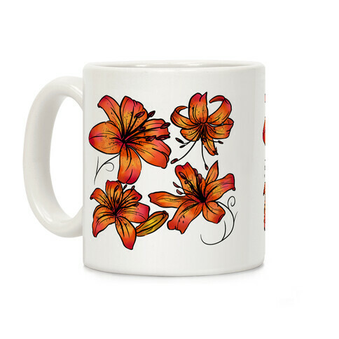 Sunset Tiger Lillies Pattern Coffee Mug