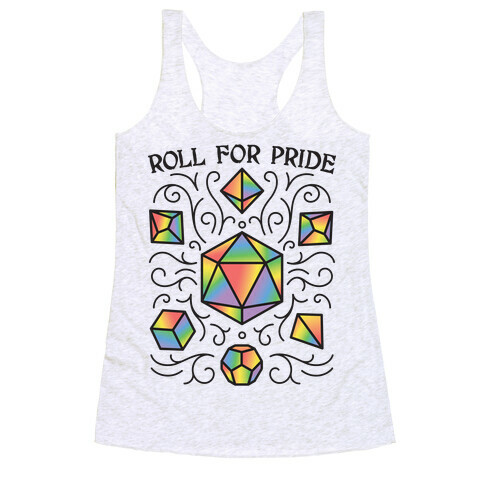 Roll For Pride DnD Dice Racerback Tank Top