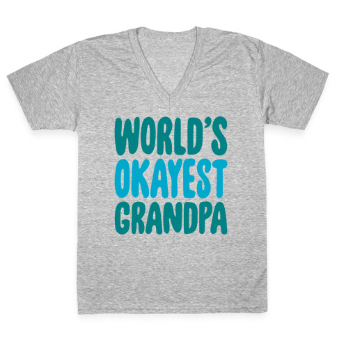 World's Okayest Grandpa V-Neck Tee Shirt