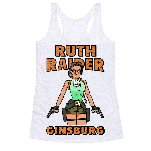 Ruth Raider Ginsburg Parody Racerback Tank Top