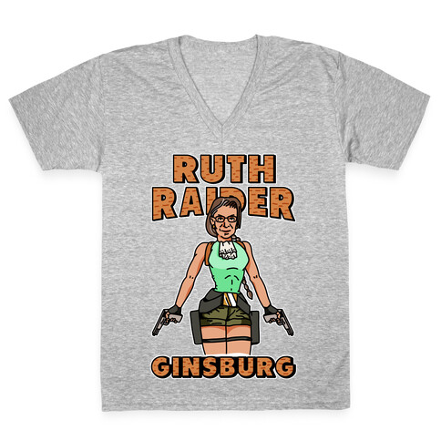 Ruth Raider Ginsburg Parody V-Neck Tee Shirt